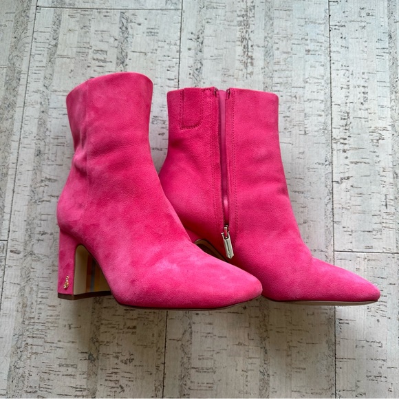 Sam Edelman fawn boots in dahlia pink. Wide fit. - Picture 3 of 6
